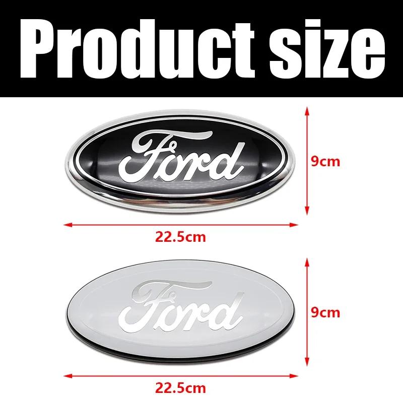 New 2026 Car Sticker Ford New 2025 Hot 22.5x9cm Metal Front Rear Emblem Badge Trunk Hood Aluminum Decal 1PC for Ford Fusion Focu