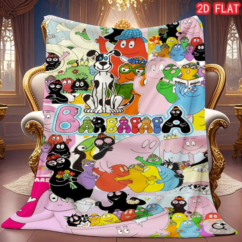 Barbapapa Family Cartoon Flannel Blanket Soft Warm Throw for Kids Adults Bed Sofa Couch All Season