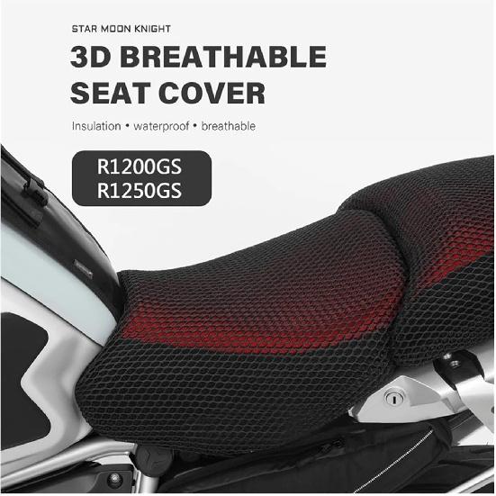 Seat Cushion Cover Motorcycle Anti-Slip 3D Mesh Fabric Seat Cover Waterproof Cushion for BM&W R1200GS R 1200 GS ADV Adventure R1250GS R1250 GS