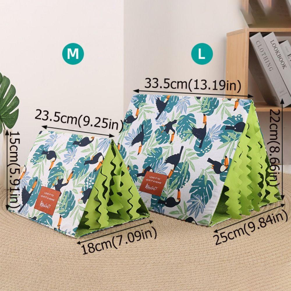 Breathable Guinea Pig Nest Parrot Pattern Hamster Triangle Tunnel  for Guinea Pig Golden Bear