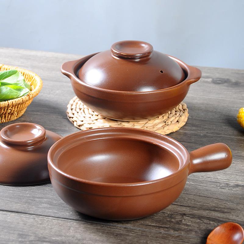High-Temperature Resistant Clay Pot with Handle for Claypot Rice & Noodles - Durable, No Crack, Small Commercial Sand Pot