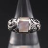 Used X983 Shell THAILAND 925 Engraved Ring Openwork Arabesque Design Silver Ring Vintage No. 11