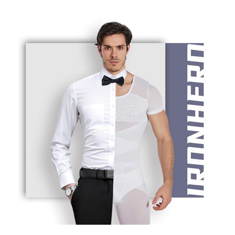 AOKOWN Underwear New Standard for Nipple Compression Compression Sports Nipple Short Sleeve Tummy Slimming Nipple Compression Comfortable Men's