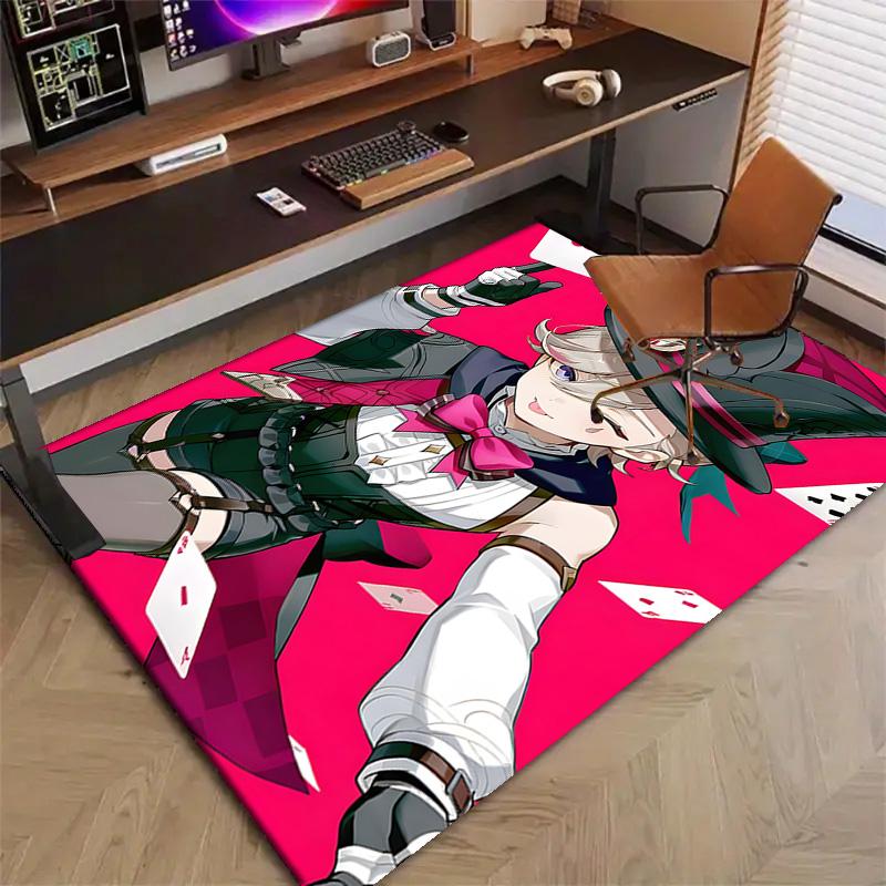 1pc Genshin Impact Lyney Lynette Design Printed Area Rug Carpet for Bedroom Living Room Home Decor Rugs Mat Non Slip Mat Rug for Bedside