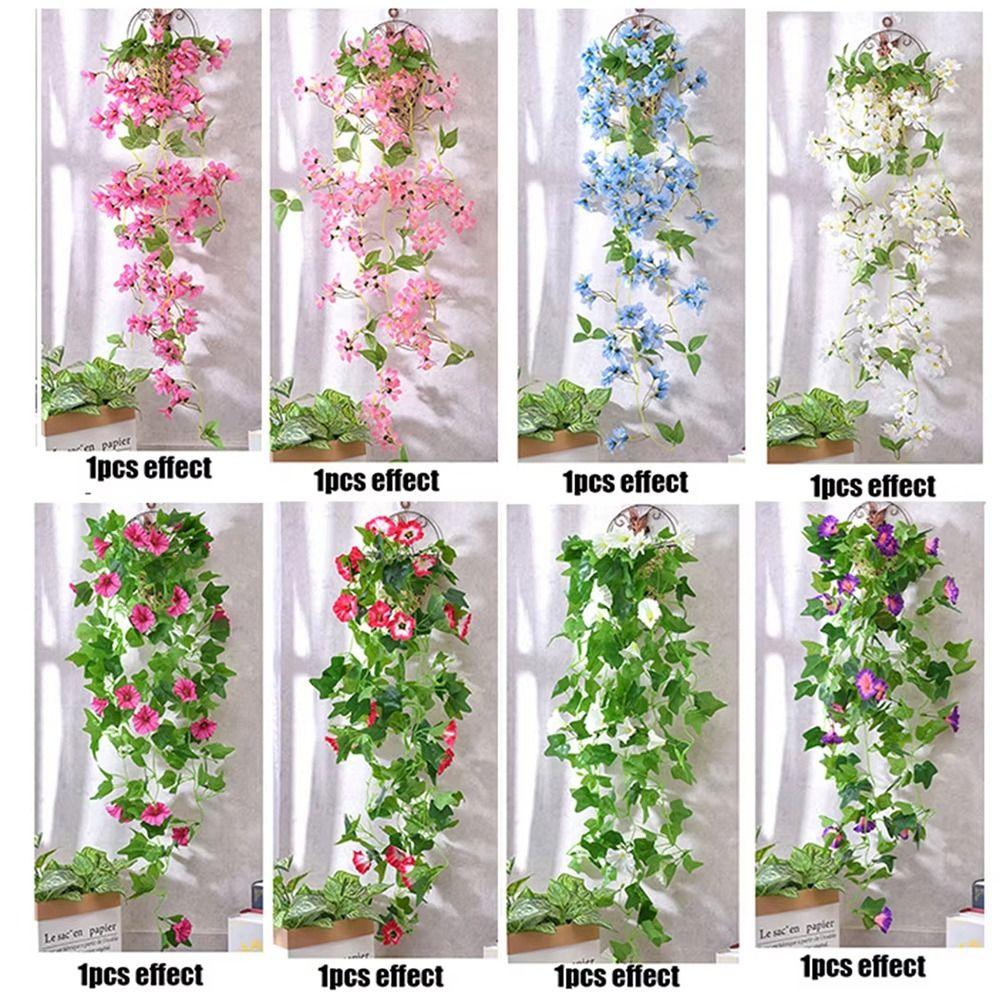 1Pcs Pink Blue White Purple Artificial Vines Plants 100cm Fake Vine Rattans  Outdoor Wedding Party