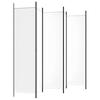 6 Panel Room Divider White 300x200 Cm Fabric