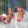 Fashion Female Shoes 2024 Brand Modern Women's Sandals Dress Sandals Women Plus Size Thin Heels Ankle-wrap Back Zip Shoes Women