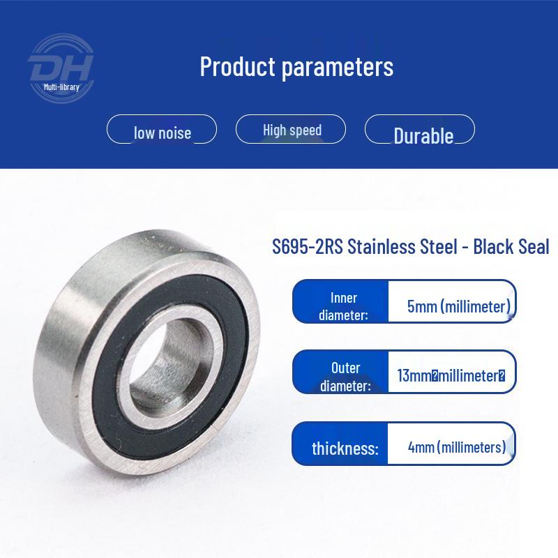 Acid and Alkali Resistant Miniature Deep Groove Ball Bearing - 316 Stainless Steel (Models 693-699)