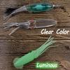 Bimoo 1poser=4stk 12cm myk blekksprut lokker Jigging Game Fiske Saltvannsfiske Agn Blekksprut Lysende Klar Rosa for DIY rigger