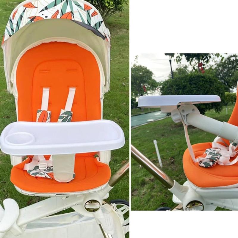 Universal Strollers Feeding Tray ABS Plastic Strollers Cup Holder Food Tray Design Easy To Clean For Active Parents