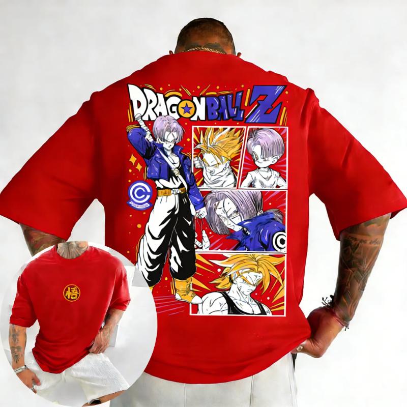 

Dragon Ball Anime Cotton Tshirt Summer New Torankusu Printed Mens and Womens Harajuku Plus Size Loose Casual Parent Child Top S