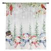 Christmas Snowman Sheer Curtains for Living Room Decoration Window Curtains Kitchen Tulle Voile Curtains