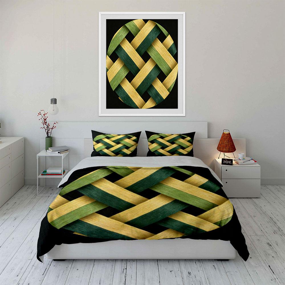 Handwoven Straw Decor Set Soft Comfortable Duvet Cover Bedding Set Included 1*Duvet Cover & 2*Pillowcases, Gift