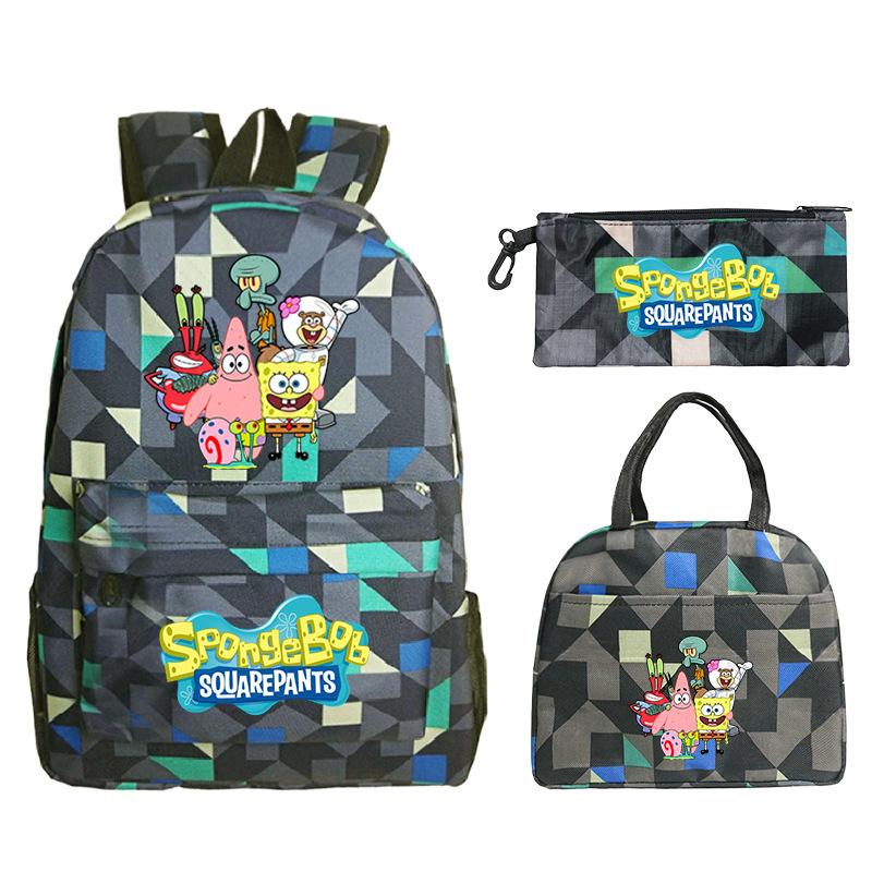 Campus Trend Leisure Children'S Animation Backpack Lightweight Large Capacity Primary And Secondary School Student School Bag Set