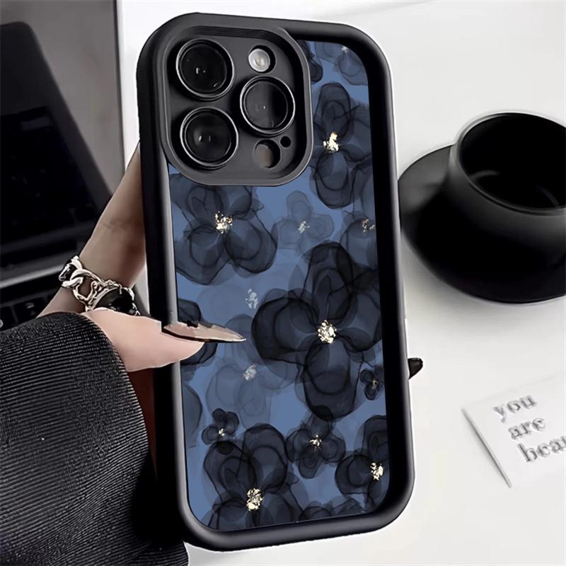 Diamond Floral Design Silicone Phone Case For Samsung Galaxy S25 S24 S23 S22 S21 S20 Ultra Plus FE A15 A35 A54 A55 Cover