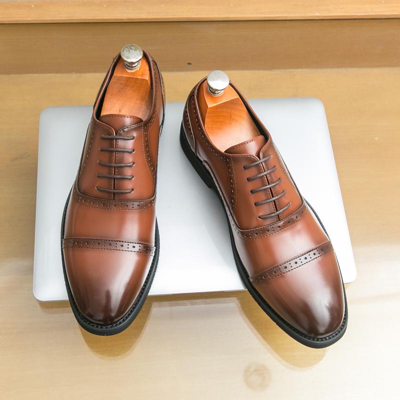 

Men Oxford PU Color Low Heel Classic Blok Carving Size 38 46 for Adult Men Suitable for Daily Wear Fashionable Design 40