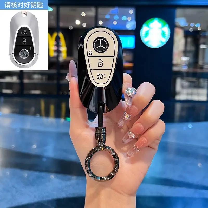 TGM3   Female Key Case for Mercedes Benz CLS CLA GL R SLK AMG A B C S Class 3 Button Remote Car Key Cover Holder Keychain Accessories