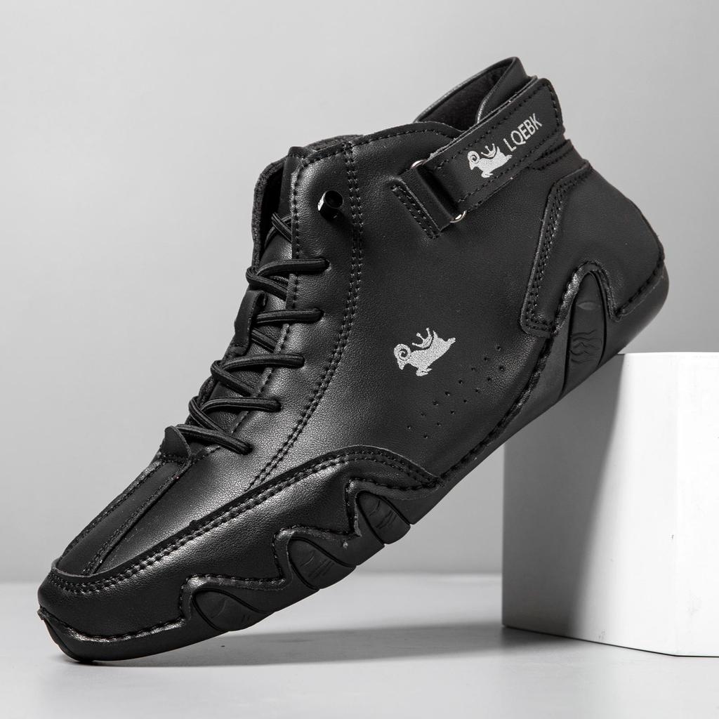 Fashion Men Casual Shoes Retro Handmade Leather Boots for Men Hight Top Sneakers Luxury Fashion Loafers Shoes Red Ankle Boots Women