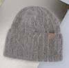 Women'S Big Size Rabbit Fur Blended Beanie Winter Hat Soft Thick Ear Protection Windproof Baggy Knit Cap For Outdoor