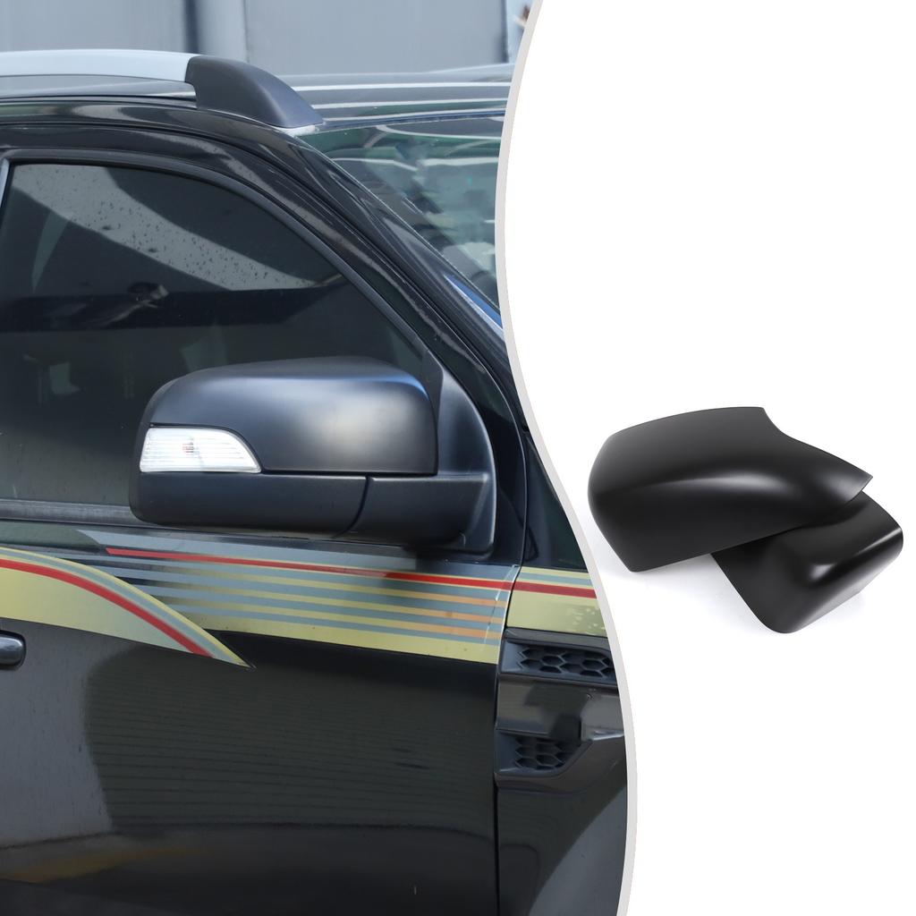 ABS Matte Black Outer Rearview Mirror Cover Trim For Ford Ranger T6 T7 2012-