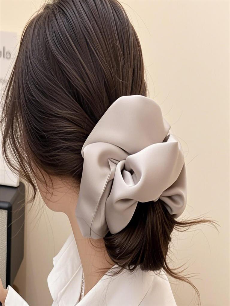 Oversized French Girl Ballet Style Satin Large Hair Scrunchie - Elegant Hair Tie for Women, Simple Ponytail & Bun Hair Accessory