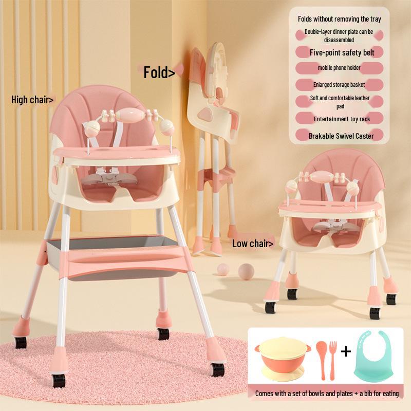 Adjustable Foldable High Chair & Portable Infant Dining Seat