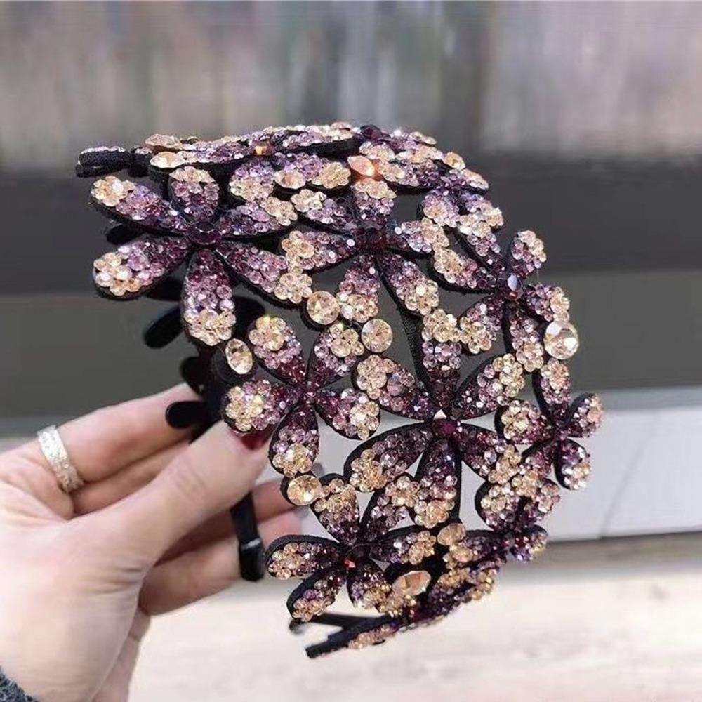 Crystal Rhinestone Hair Claws Anti-slip Headband Elegant Hair Accessories  for Girl
