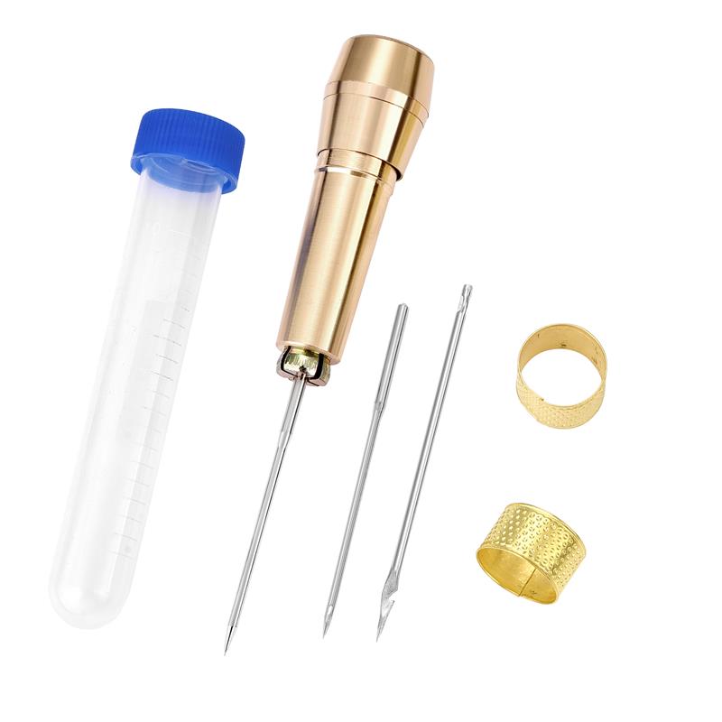 

Набор для шитья кожи Сделай сам Шило для шитья кожи Игла с медной ручкой Набор Инструмент для ремонта кожи, парусины, палатки, обуви с нейлоновой нитью