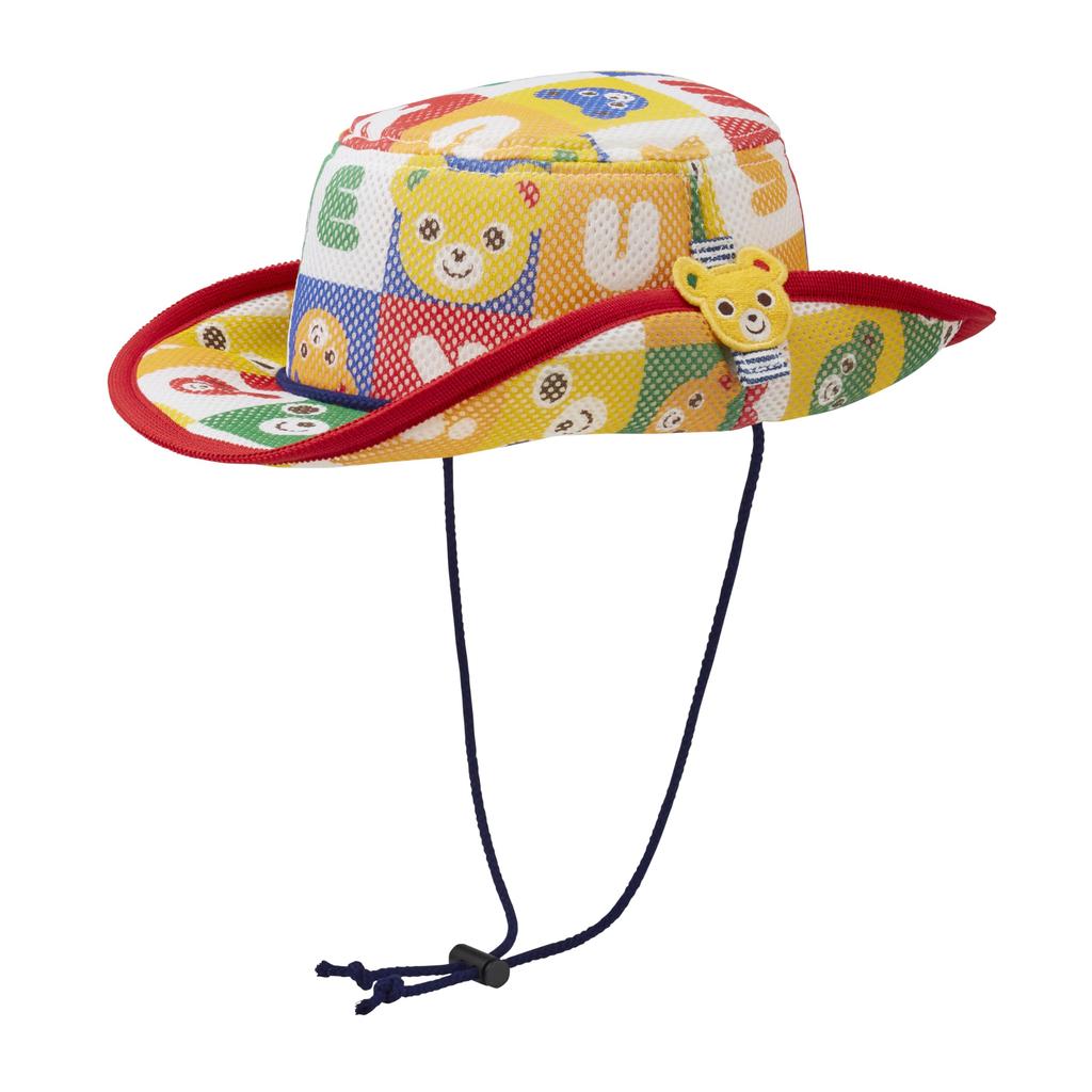 MIKI HOUSE Ten Gallon Bear Sun for Boys and Chin Hat, Design, Hat, Girls, Baby, Kids, Children's Clothing, Strap, 56cm, Multicolor, 12-9106-687