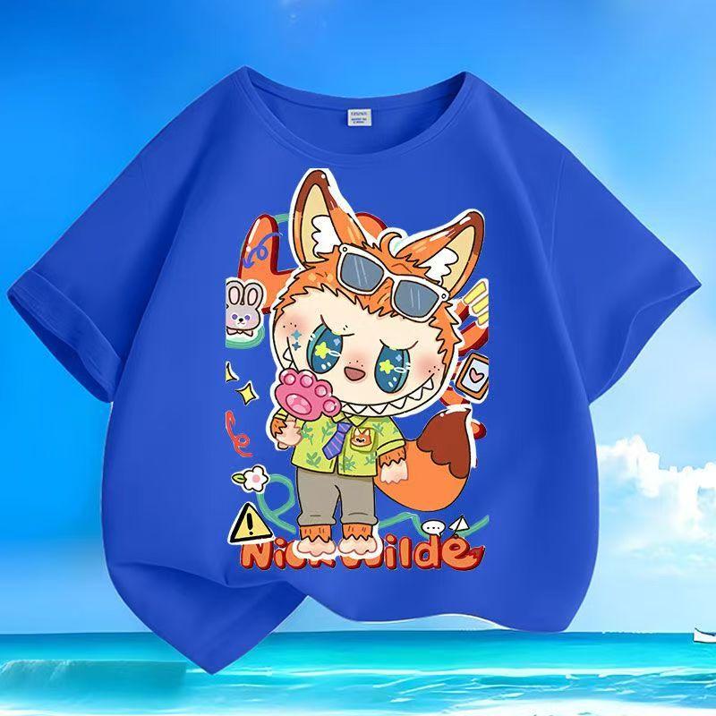 Vtipná 3D tištěná dětská trička Labubu Kawaii chlapecká dívčí top s krátkým rukávem Dětské trendy oblečení