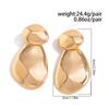 IngeSight.Z Creative Geometric Round Smooth Drop Earrings Women Vintage Gold Color Irregular Metal Earrings Jewelry Party Gifts