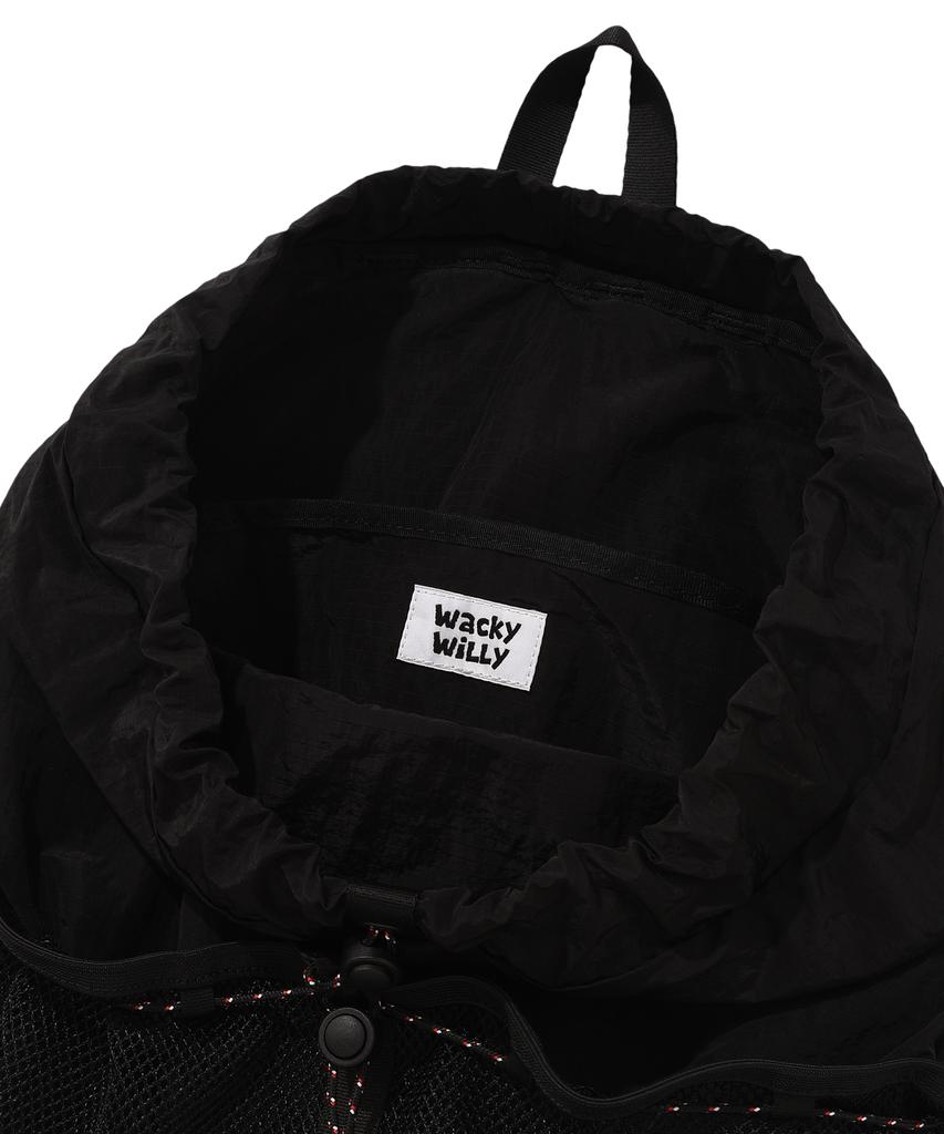 Wacky Willy String Draw Backpack Black