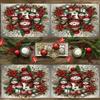 4pcs Christmas Theme Table Mats - Heat Resistant Placemats, Holiday Snowman and Decorative Patterns, Machine Washable