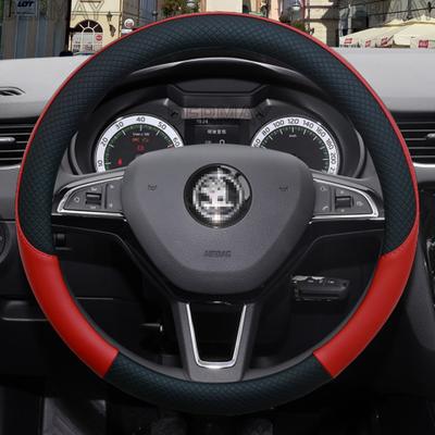 100% Značka DERMAY Kožený potah volantu do auta pro Skoda Octavia A5 A7 RS Octavia 2 3 Combi Auto doplňky interiéru