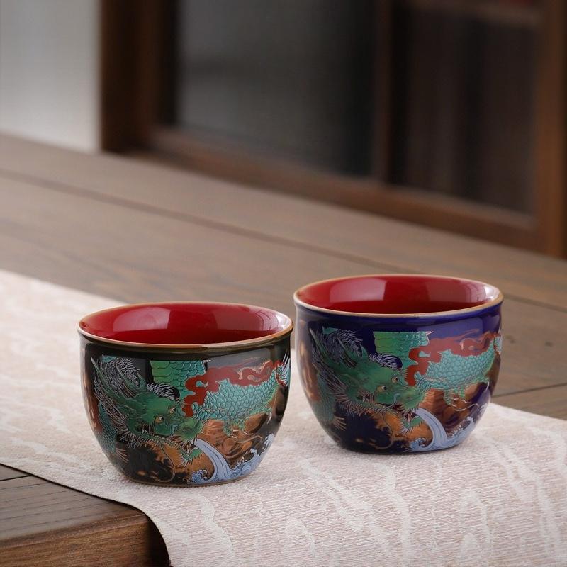 Tasse à thé en céramique couleur émail boutique Exquise petite tasse à thé Fournitures pour service à thé chinois Tasse à thé de haute qualité