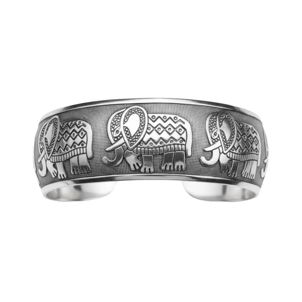Lotus Silver Opening Bangle Vintage Thai Wrist Jewelry Carved Wide Bracelet Party