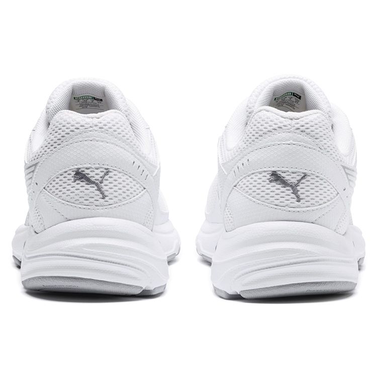 Puma Axis Round Toe Lace-Up Mesh Synthetic Leather Breathable Low-Top Running Shoes Unisex Sneaker White 368465-02