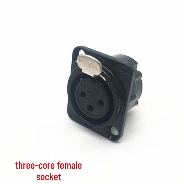 Gold-Plated Black Metal XLR Socket: Male & Female, 3-Core/4-Core/5-Core Options