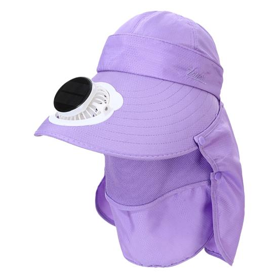 Solviftehatt med nakkelapp UV-beskyttelse Hatt med kjølevifte USB-oppladbar Pustende Herre Dame Sommer Utendørs Bredbremmet Solhatt