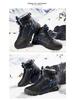 Neue Herren High-Top Baumwoll-Winterstiefel mit Samt, drehbarem Knopf, rutschfeste Outdoor-Wanderschuhe für Teenager.