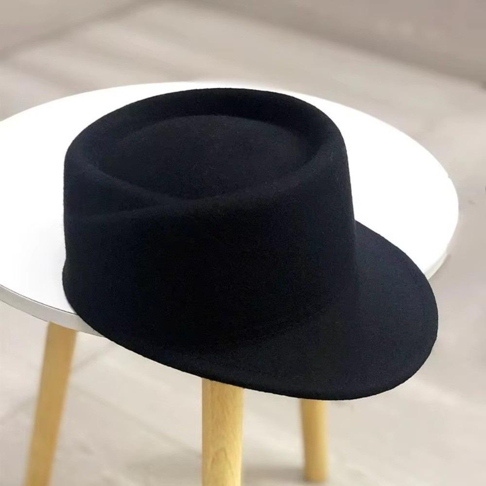 Modny Top Hat 100% Wełna dla Kobiet Ciepły Regulowany Kapelusz Fedora Retro Uroczy Kapelusz Jeździecki Codzienne Ubranie