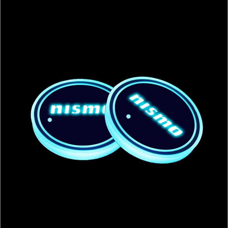 Car LED Water Cup Mat Drink Holder For Nissan Nismo Qashqai Juke X-Trail Patrol Note Leaf Altima Maxima Micra Murano Rogue Teana AGKLN1