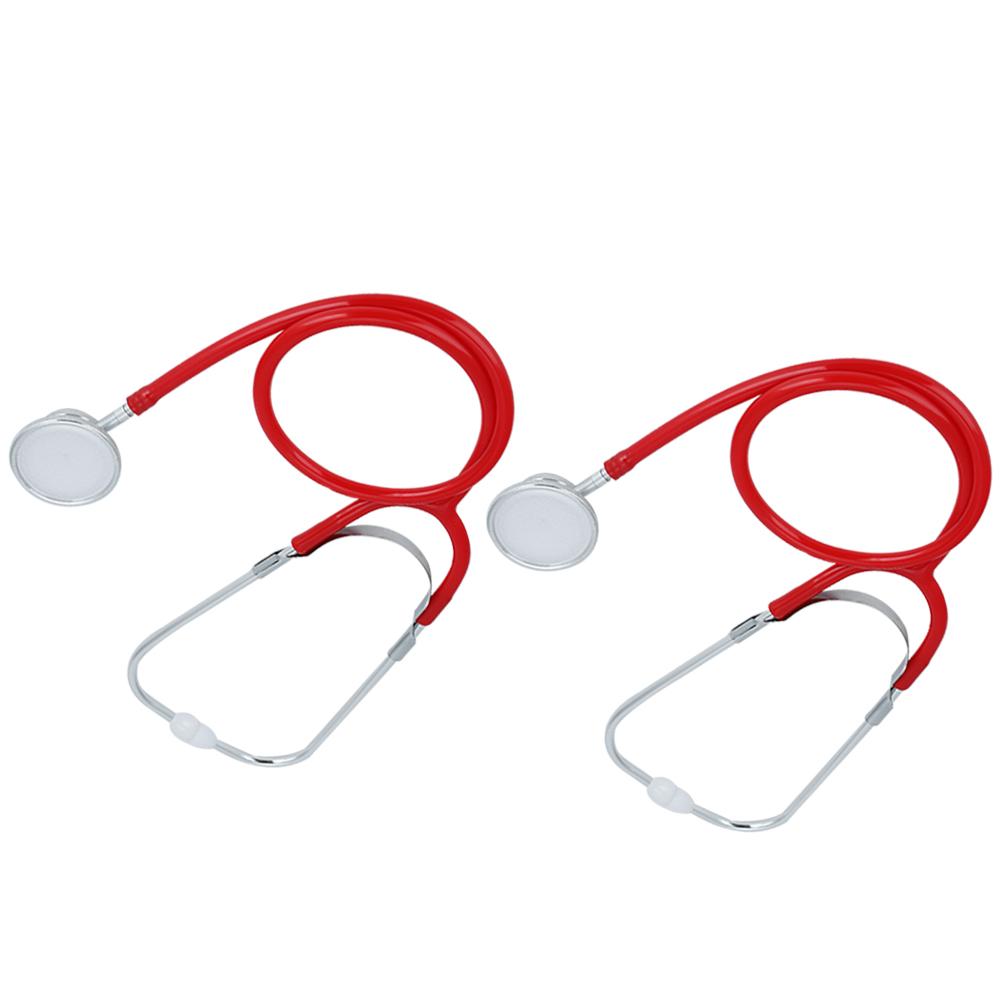 2 Zestawy Stetoskop dwugłowicowy dla lekarza, pielęgniarki, weterynarza, studenta, urządzenie do opieki zdrowotnejCzerwony