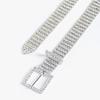 Elegant Full Rhinestone Belt for Women Square Buckle Corset Belt for Evening Party Dresses Wedding Bride Waist Ornament