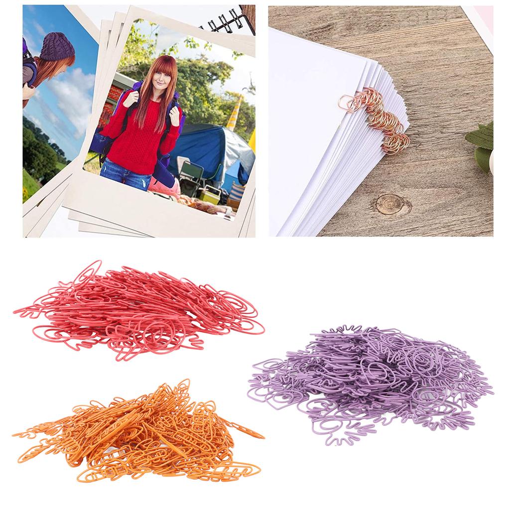 100Pcs Carrot Paper Clips Carrot Shape Strong Metal Anti Slip Rustproof Cute Paper Clips for Documen