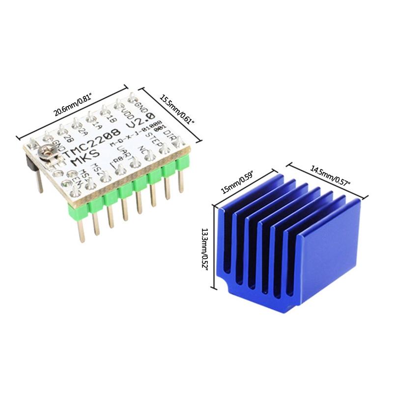 MC2208 V1.2 Stepstick Stepper Driver Module TMC2208 Driver Chip Motor for SKR V1.3 V1.4 MKS GENL 3D Printer