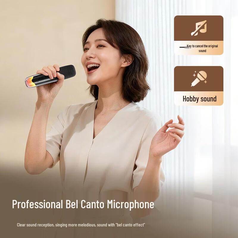 Newmine K19 Mini Bluetooth KTV Speaker with Dual Microphones CN Plug (adapter Included)