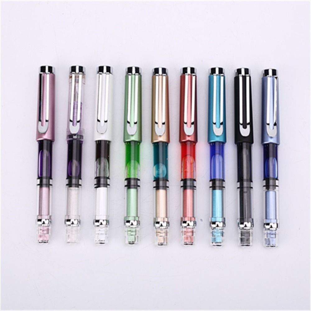 Student EF Nib 0.38mm Business Transparent Writing Pen Piston Fountain Pen Fountain Pen Ink Pens