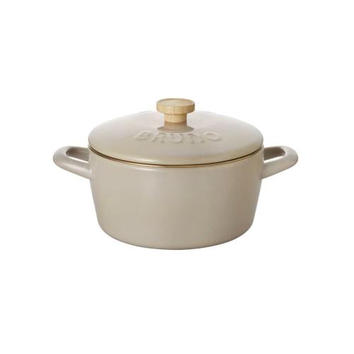 BRUNO 20cm Deep Enamel Pot with Lid, Induction, Direct Heat, and Gas Compatible, Fuji Enamel Collaboration, Blue-Green (BHK280-BGR)