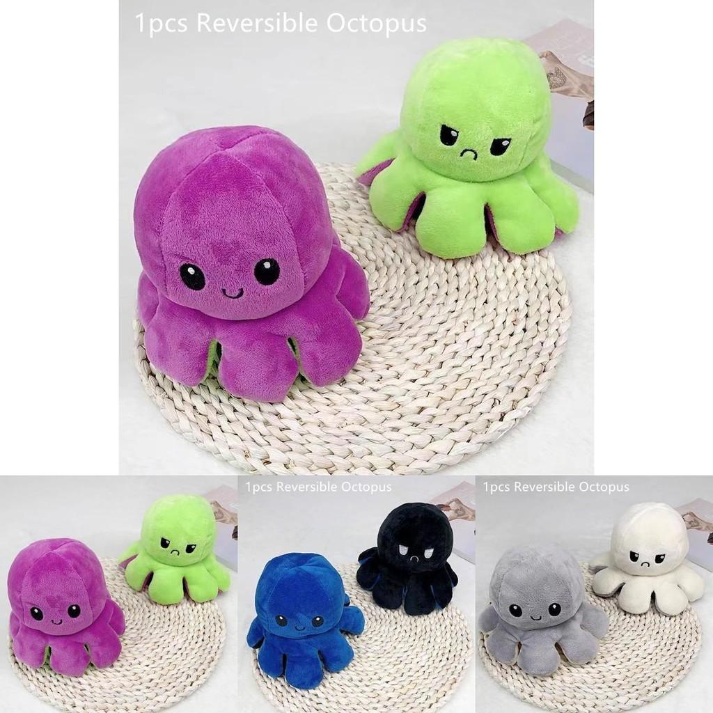 Adorable Double-sided Flip Reversible Octopus Plush Toy For Kids Soft And Cuddly Marine Life Stuffed Animal